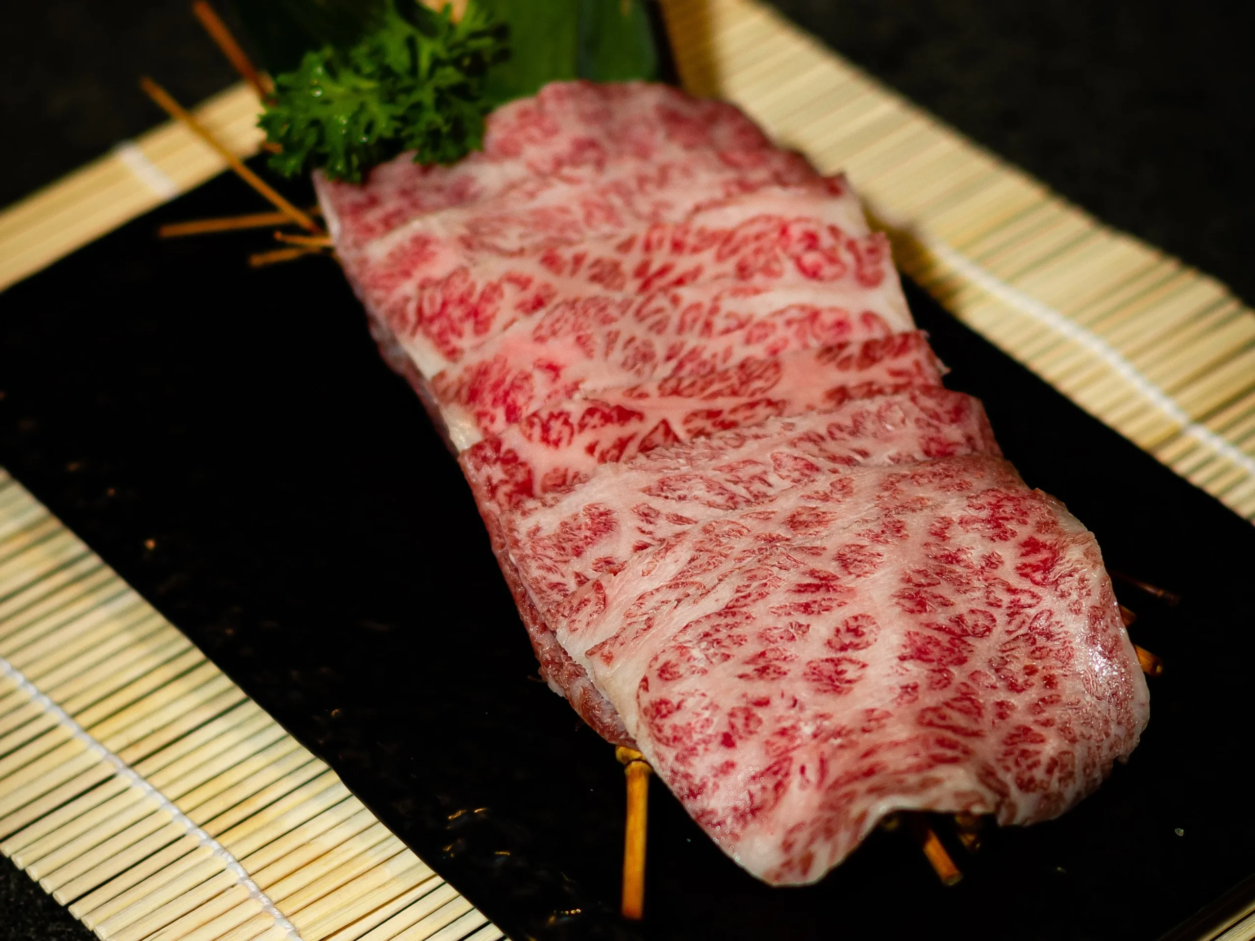 Tekstur dan Marbling Wagyu scaled